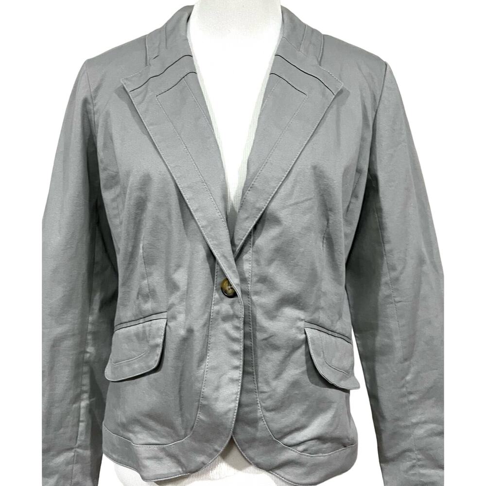 Proenza Schouler For Target Women’s Blazer Jacket Elbow Patches Gray Cotton Sz L